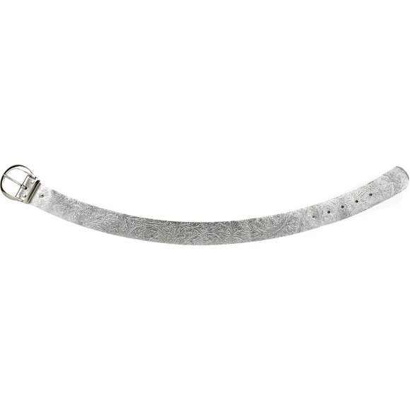 Stamped vintage contour wide leather saddle cinch buckle statement belt - S/M - Picture 11 of 12